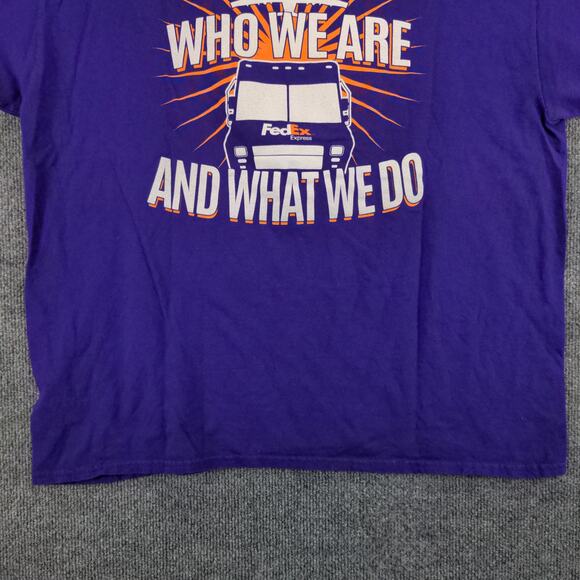 FedEx Express Employee Uniform T Shirt Mens Size XL Purple Graphic Logo - Picture 11 of 15